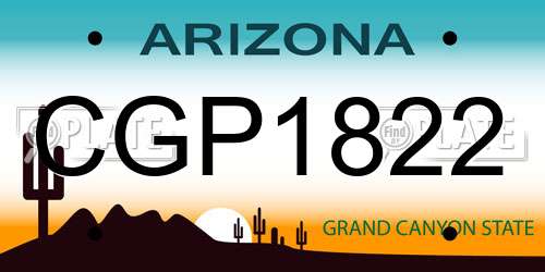 CGP1822 Arizona License Plate