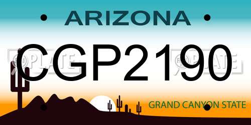 CGP2190 Arizona License Plate