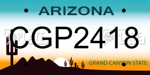 CGP2418 Arizona License Plate