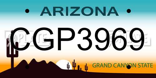 CGP3969 Arizona License Plate