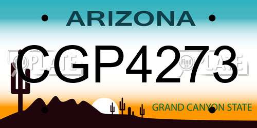 CGP4273 Arizona License Plate