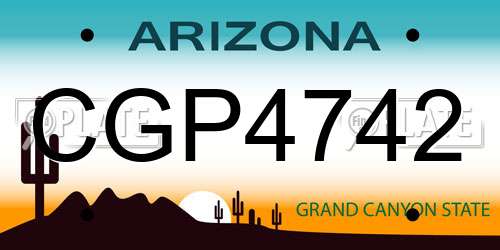 CGP4742 Arizona License Plate