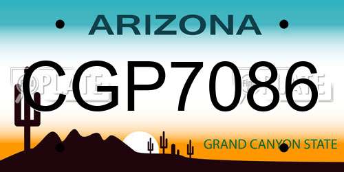 CGP7086 Arizona License Plate