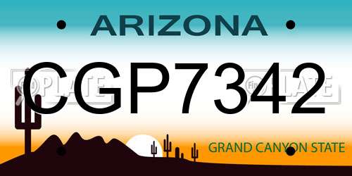 CGP7342 Arizona License Plate