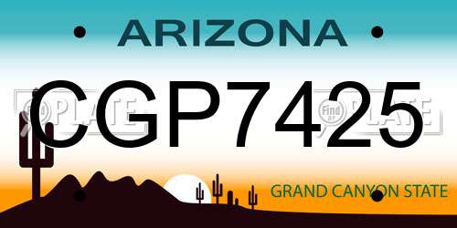 CGP7425 Arizona License Plate