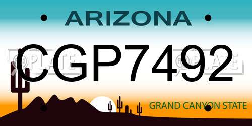 CGP7492 Arizona License Plate