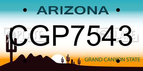 CGP7543 Arizona License Plate