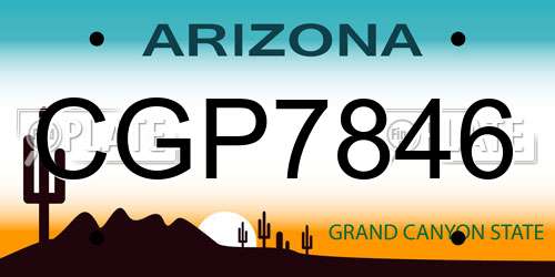 CGP7846 Arizona License Plate