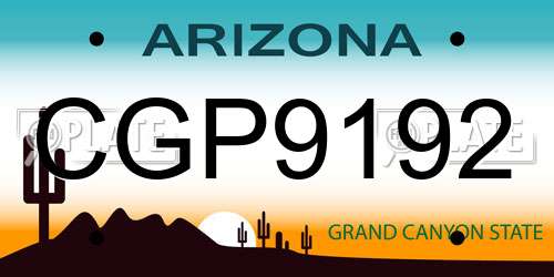 CGP9192 Arizona License Plate