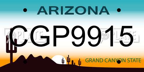 CGP9915 Arizona License Plate