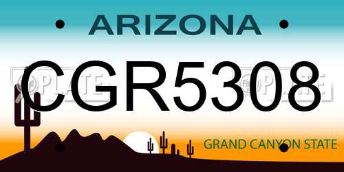 CGR5308 Arizona License Plate