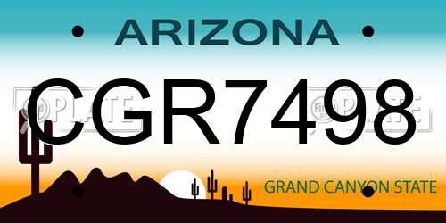 CGR7498 Arizona License Plate