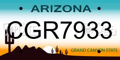 CGR7933 Arizona License Plate
