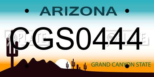 CGS0444 Arizona License Plate