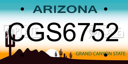 CGS6752 Arizona License Plate