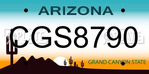 CGS8790 Arizona License Plate