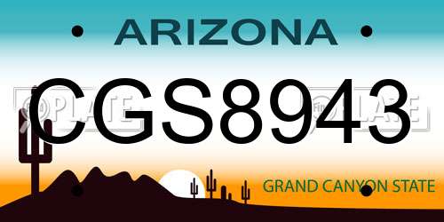 CGS8943 Arizona License Plate