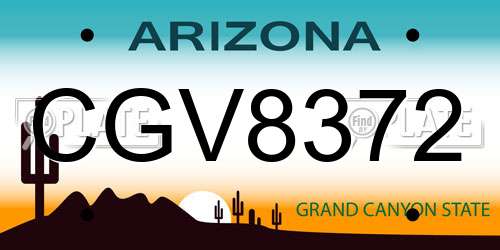CGV8372 Arizona License Plate