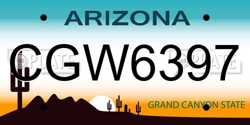 CGW6397 Arizona License Plate