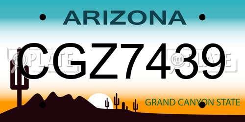 CGZ7439 Arizona License Plate
