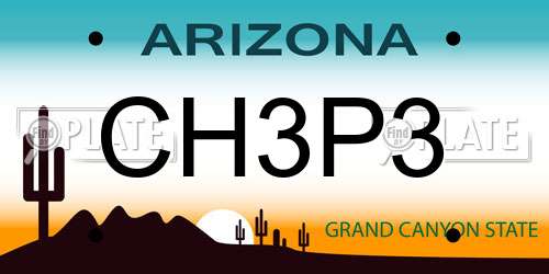 CH3P3 Arizona License Plate