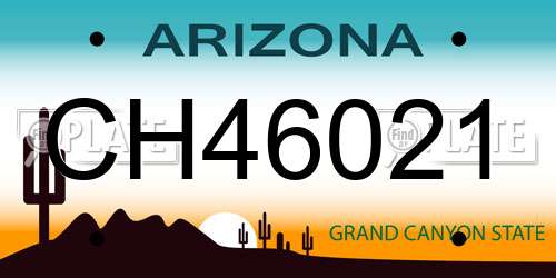 CH46021 Arizona License Plate
