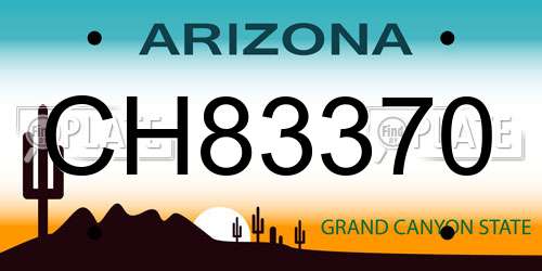 CH83370 Arizona License Plate
