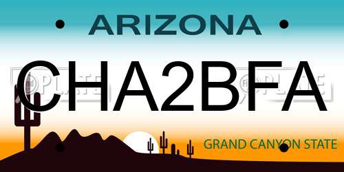 CHA2BFA Arizona License Plate