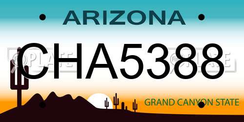 CHA5388 Arizona License Plate