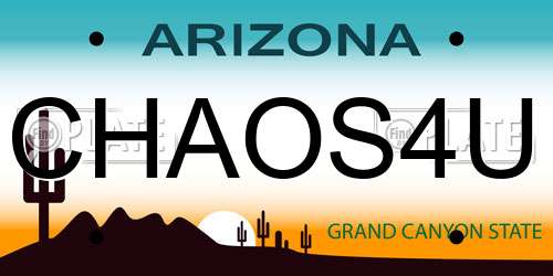 CHAOS4U Arizona License Plate