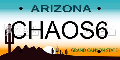 CHAOS6 Arizona License Plate