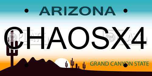 CHAOSX4 Arizona License Plate