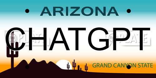 CHATGPT Arizona License Plate