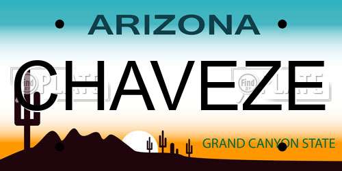 CHAVEZE Arizona License Plate