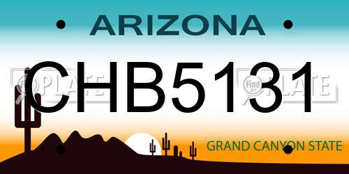 CHB5131 Arizona License Plate