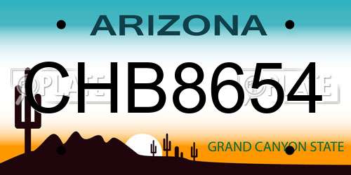 CHB8654 Arizona License Plate
