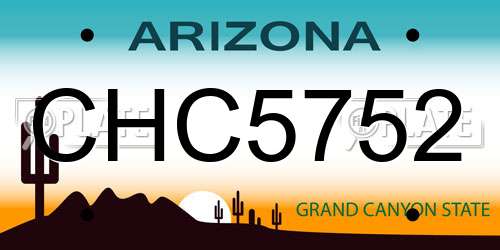 CHC5752 Arizona License Plate