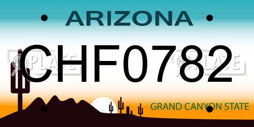 CHF0782 Arizona License Plate