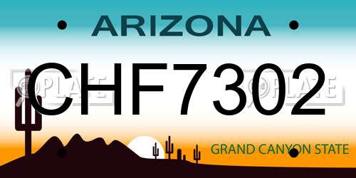 CHF7302 Arizona License Plate