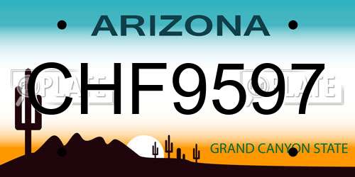 CHF9597 Arizona License Plate