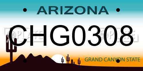 CHG0308 Arizona License Plate