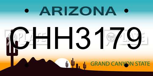 CHH3179 Arizona License Plate
