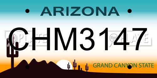CHM3147 Arizona License Plate
