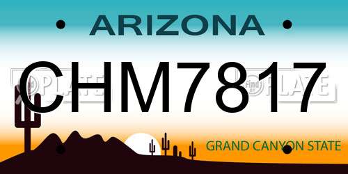 CHM7817 Arizona License Plate