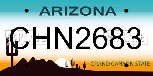 CHN2683 Arizona License Plate