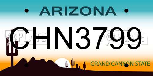 CHN3799 Arizona License Plate