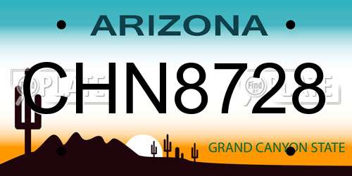 CHN8728 Arizona License Plate