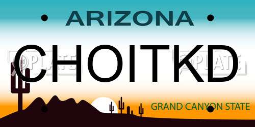 CHOITKD Arizona License Plate