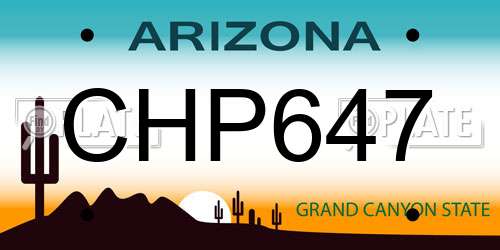 CHP647 Arizona License Plate