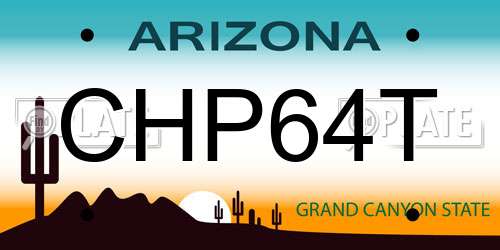CHP64T Arizona License Plate